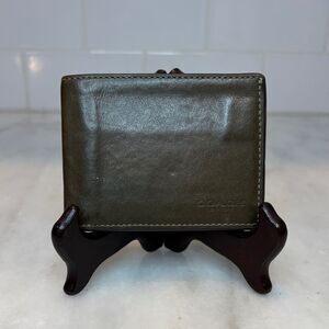 Coach Men’s Wallet Leather Billfold Compact Smooth Khaki Brown Designer